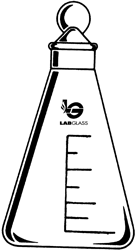 25 ml Capacity with Standard Taper Stopper Number 16 Wilmad LG-7790-102 Erlenmeyer Flask
